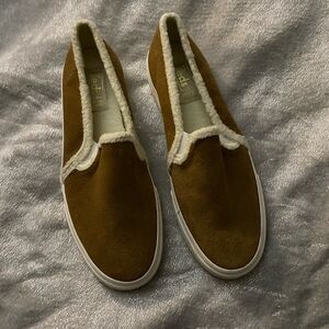 Keds Cream Slip-On Shoes with Gold Accents